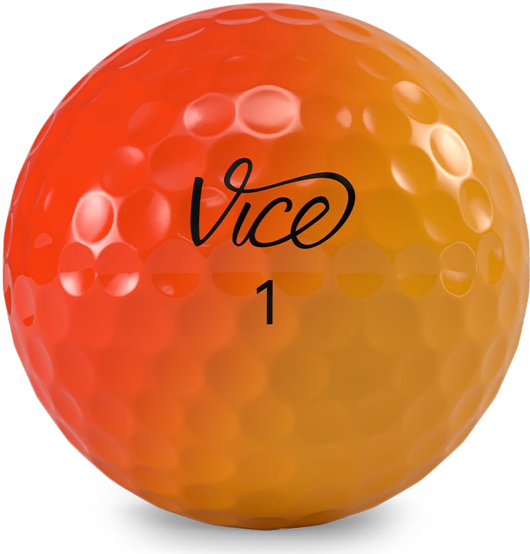 Vice Pro Golf Balls Shade Red Orange - Tour-Level Performance, 3-Piece Urethane Cover, Generation 2