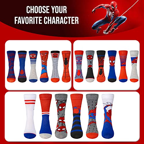 Marvel Spiderman Socks 6-Pack for Men & Boys Large Assorted B