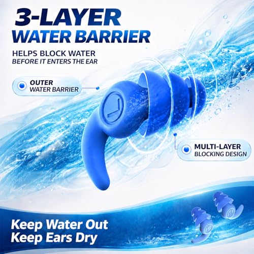 Kids Waterproof Silicone Swimming Ear Plugs - Reusable, Comfortable for Ages 4-12