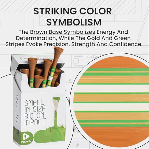Bamboo Golf Tees with USA Flag Design - 18-Pack, 3 1/4 Inch