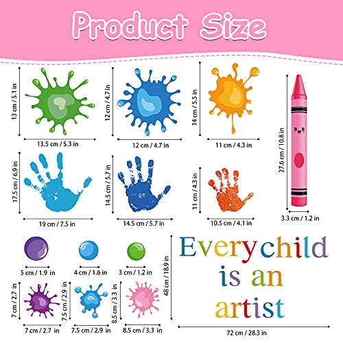 Colorful Artist Wall Decals - Inspirational Crayon & Paint Splash Stickers for Nursery, Classroom & Playroom