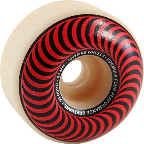 Spitfire 60mm Skateboard Wheels Red/Bronze Formula Four Classic Swirl 99a