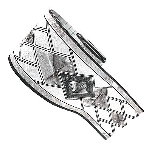 5 Meters Rhombus Grid 3D Self Adhesive Peel and Stick Waterproof Wall Border Easy to Apply 4 Inch by 16.5 Feet (Black)