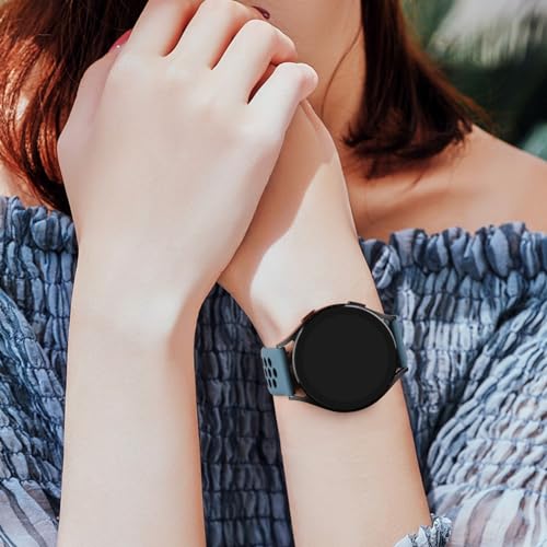 20mm Soft Silicone Sport Band for Garmin Forerunner 245/645 - Gray Blue-Black