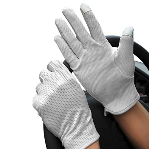 Summer UV Protection Driving Gloves - Mesh-Gray Full Finger