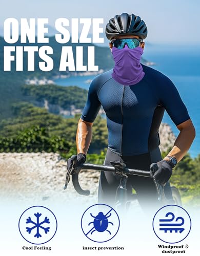 Cooling Neck Gaiter Face Mask - UPF 50+ UV Protection - Purple Pack