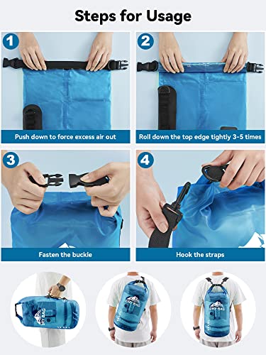 Waterproof Dry Bag Backpack with Phone Case - 5L to 40L Sizes