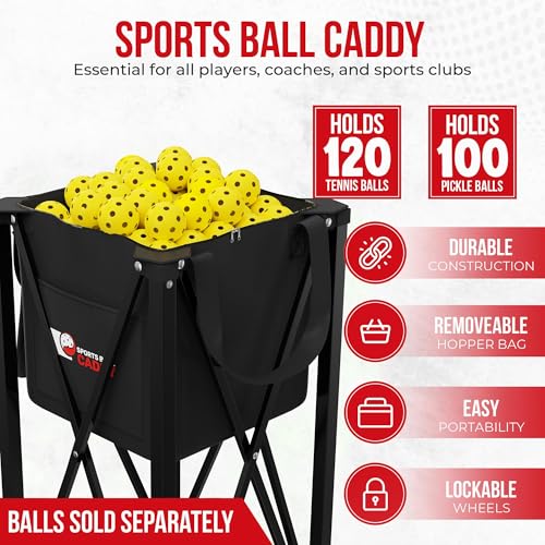 Tennis & Pickleball Hopper with Pickup Tube - 2-in-1 Set