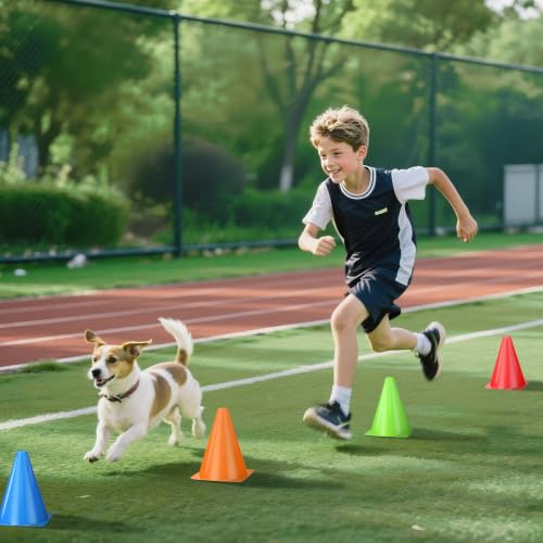 7-Inch Soccer Cones - 12 Pack Durable Training Cones for Sports