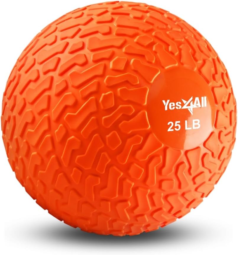 Yes4All Slam Balls - Durable 10-40lb Weighted Core Strengthening Workout Ball | PVC Sand-Filled