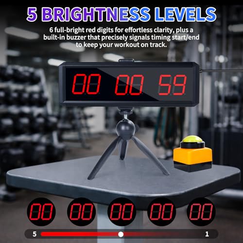 Digital Stopwatch Timer with LED Display and Remote Control - 1.5 Red