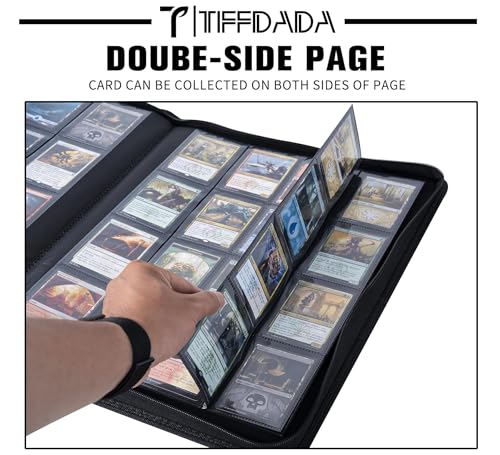 Purple 16 Pocket Trading Card Binder Holds 1600+ Cards with Zipper & Label