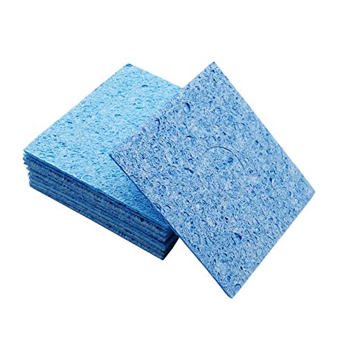 10 Pcs Soldering Iron Special High Temperature Sponge,With Holes 60mm x 60mm x 10mm,Blue