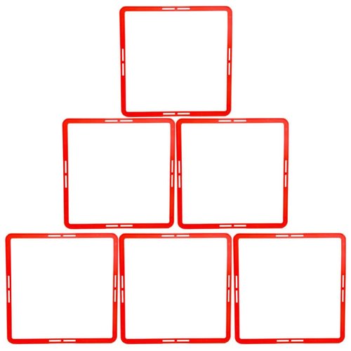 SUPVOX Multi-Function Portable Agility Rings for Football Training 6Pcs Square Speed Circles for Youth Soccer Agility and Footwork Exercises