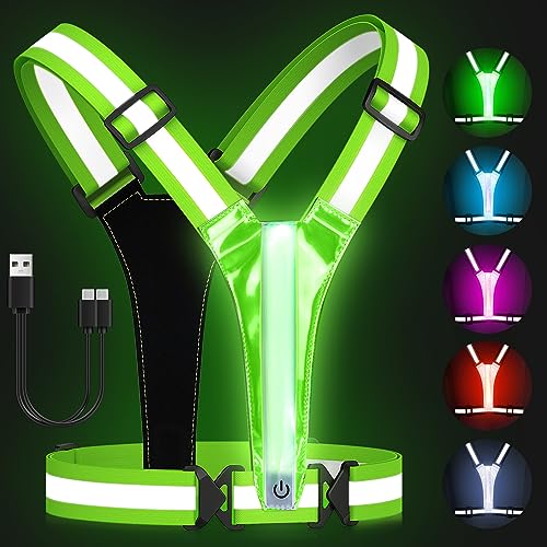 LED Reflective Vest for Running, Cycling & Walking - 5 Colors