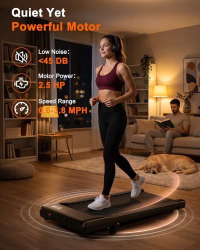 Portable Under Desk Treadmill with 6% Incline & Remote Control