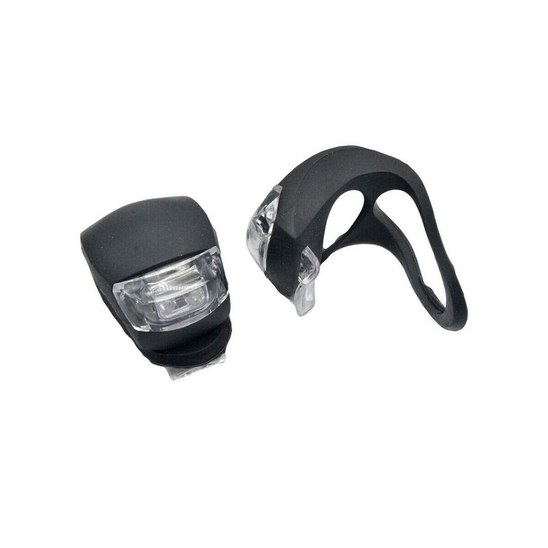 bicycle lights set, small, easy quick assembly, silicone plastic, waterproof, front light and rear light, 2 pieces