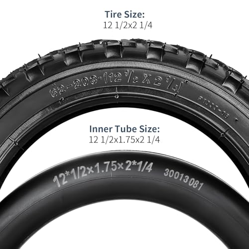 YunSCM 2-Pack 12.5 Inch Mountain Bike Tires & Schrader Tubes - Off-Road & Road Compatible