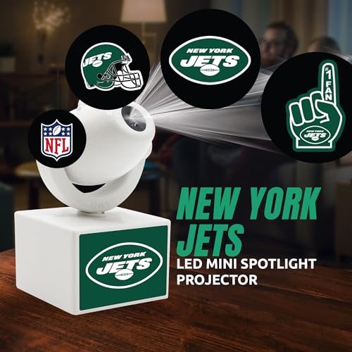 New York Jets LED Mini Spotlight Projector - Adjustable & Rechargeable