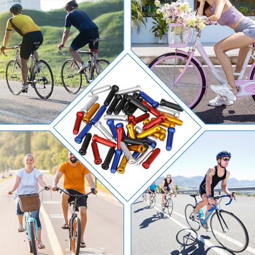 100pcs Bike Cable End Caps - Aluminum Alloy, 8 Colors