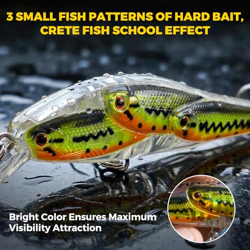 Bass Jerkbait Fishing Lures - Noisy, Deep Diving Hard Bait