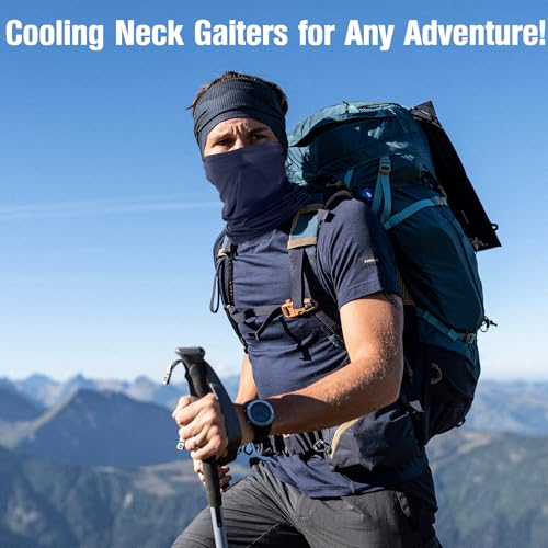 Neck Gaiter 6 Pack - Cooling UV Dust Mask - Black