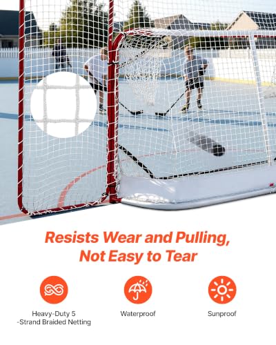 Portable Steel Hockey Goal with Backstop & Targets - 10x6FT