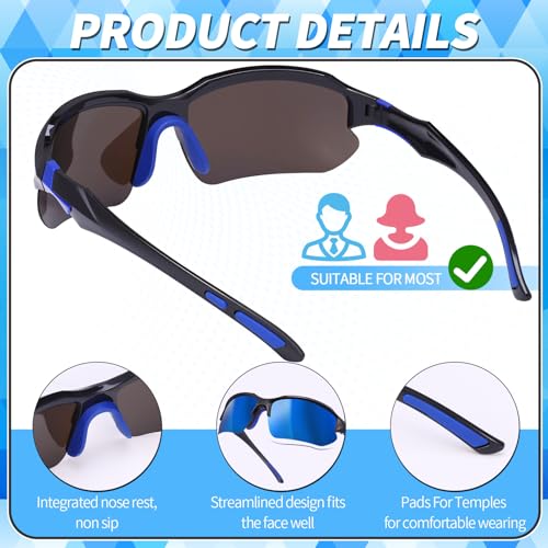 Polarized Sports Sunglasses - UV400 Protection, Lightweight Half-Frame - Green, Orange, Navy, Black