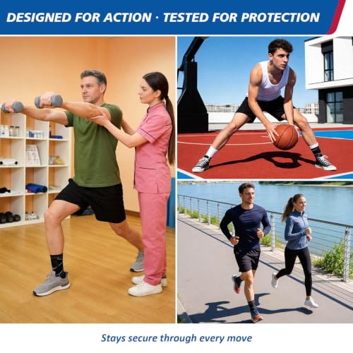 Adjustable Ankle Brace for Plantar Fasciitis Relief - Grey, Large