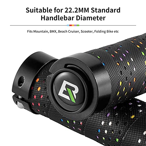 ROCKBROS Rainbow Double Lock Bike Handlebar Grips - Comfortable & Durable