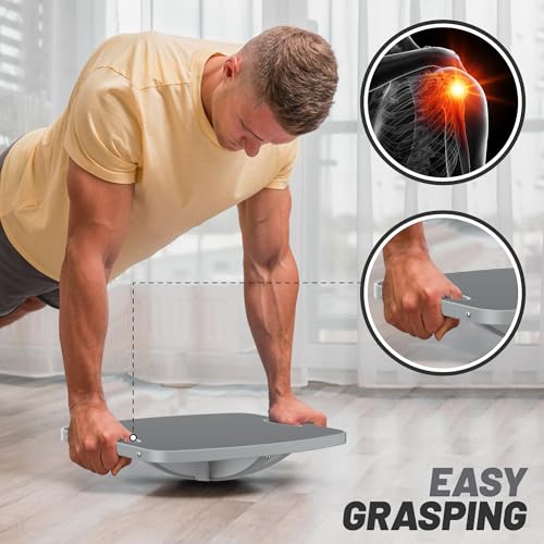 Advanced Wood Balance Board with 360° Rotation - Gray