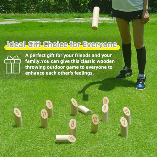 Gorock Numbered Block Toss Game Set for Outside Adults & Family