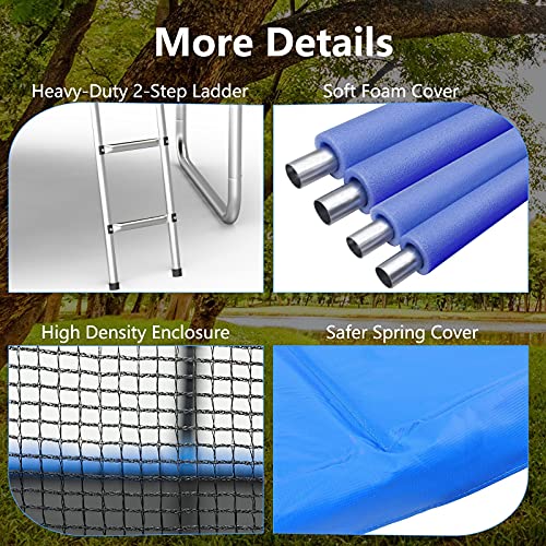 8FT Trampoline with Safety Net for Kids - Blue | 400LBS Capacity