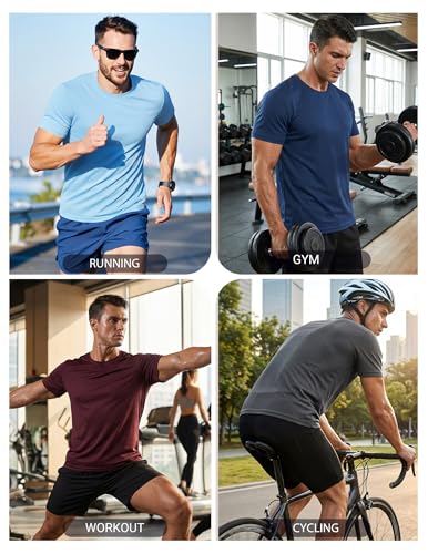 Men's Quick Dry Athletic T-Shirts 3 Pack - Small, Black