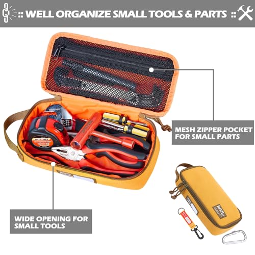 Rough Enough Small Tool Bag Pouch Canvas Portable Tool Box Organizer Case with Zipper Handle for Motorcycle Road Bike Electricians