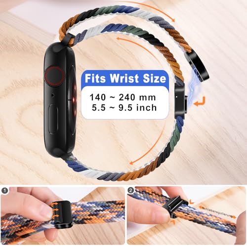Braided Magnetic Bands for Fitbit Versa 4/3 & Sense 2/1 - Black