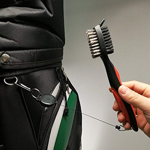 Golf Club Brush Set - Pack of 2 with Retractable Carabiner