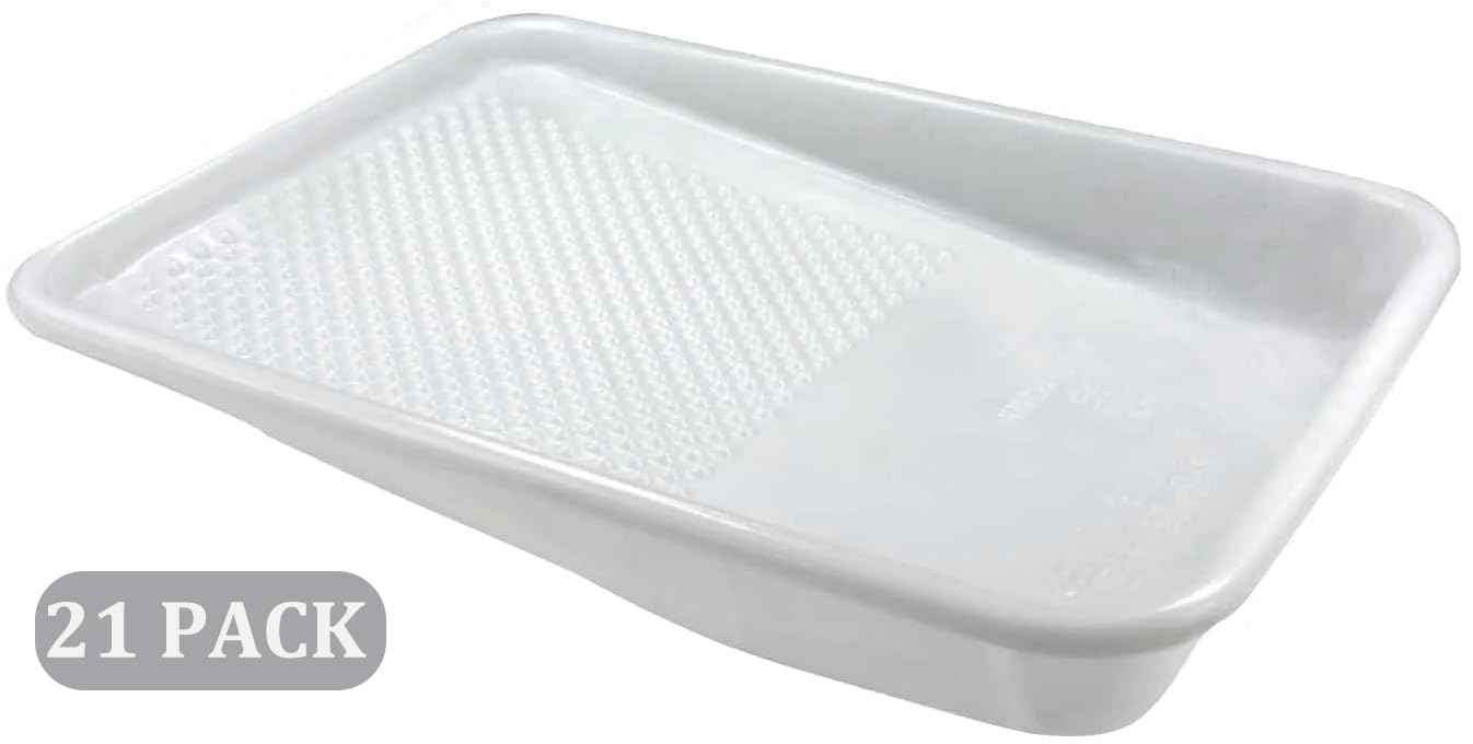 Great Andrew 9-Inch Paint Tray Liner, 21 PCS Plastic Paint Roller Tray Liner Set, Disposable Paint Pan Liners for Painting House, Walls, Floors, Home Improvement DIY Projects