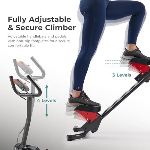 Stair Stepper & Climber Exercise Machine - Compact Red Cardio Trainer