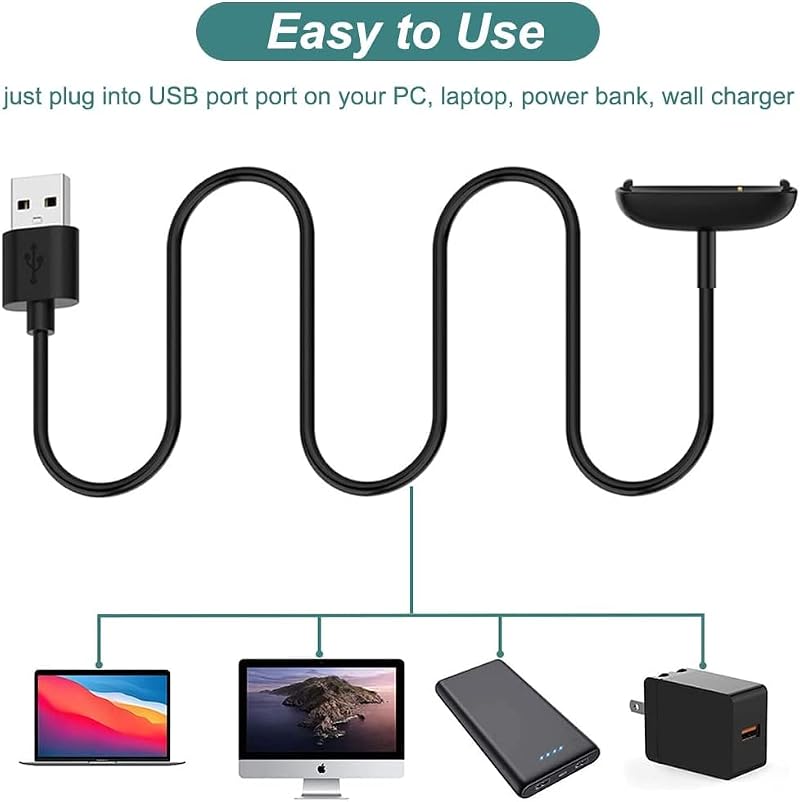 USB Charging Cable for Fitbit Inspire 3 - 3.3ft Replacement Cord