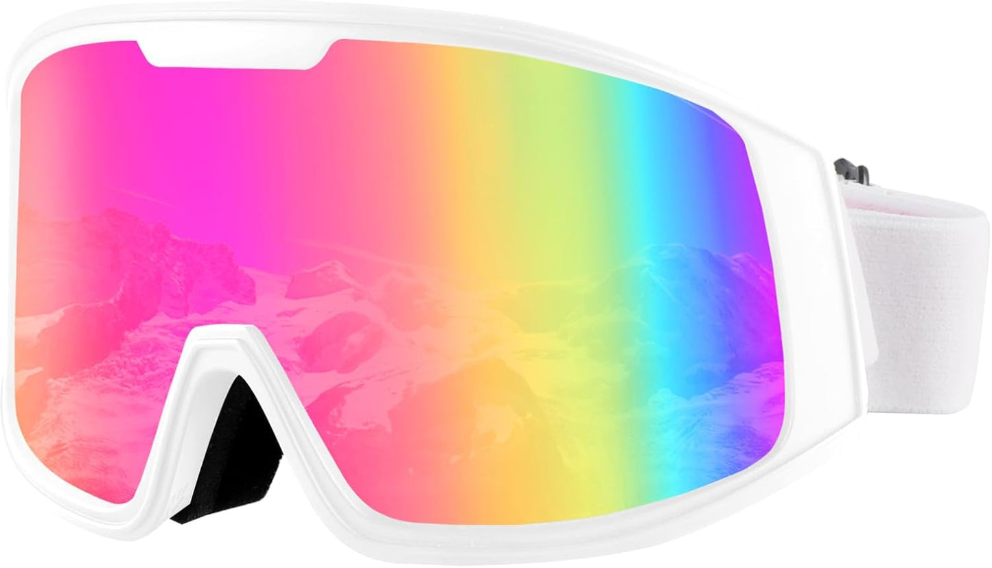 Ukoly Ski/Snowboard Goggles - HD Anti-Fog Lens, UV400 Protection, OTG Design for Men & Women