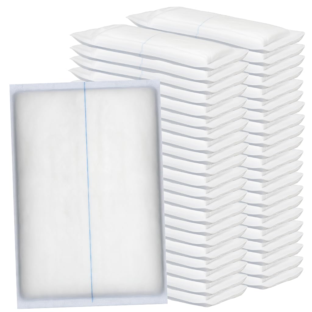 Vakly Extra Absorbent ABD Combine Abdominal Pads 5x9 Inches Ultra High Absorbency Sterile Individually Wrapped 5''x9'' First Aid Non-Adherent Post-Op Gauze - Heavy-Draining, Trauma Wound Dressing (50)