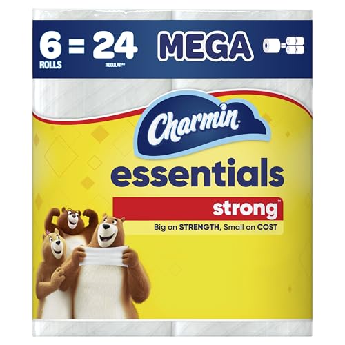 Essentials Strong Toilet Paper - 6 Mega Rolls, 429 Sheets Per Roll