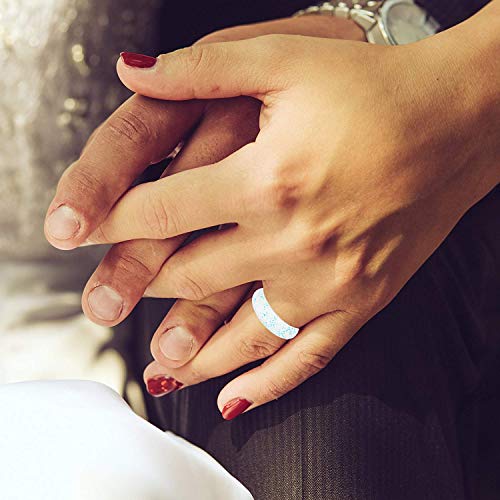 Silicone Wedding Ring Set - Thin Stackable Rubber Bands, Size 7 (10 Pack)