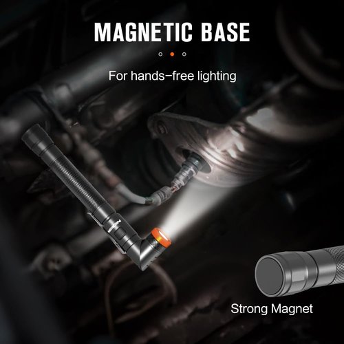 NICRON B73R Pen Flashlights 90 Degree Rotatable Flashlight 300 Lumen 4 Modes with SOS Rechargeable Flashlight, IPX4 Waterproof, Magnetic Light for Work,Repair, Emergency