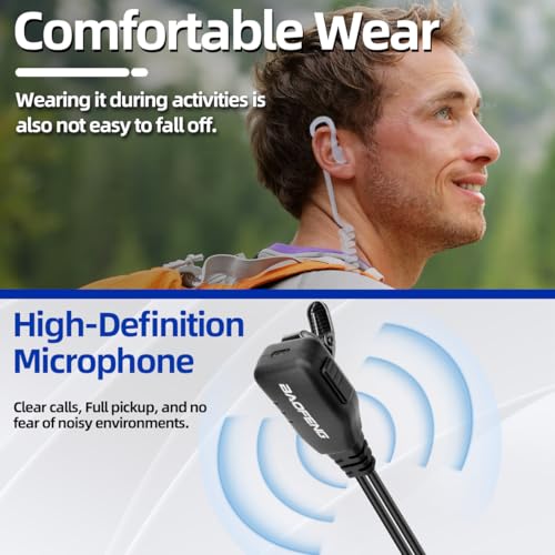BAOFENG Walkie Talkies Earpiece with Mic 2 Pin Radio Headset Acoustic