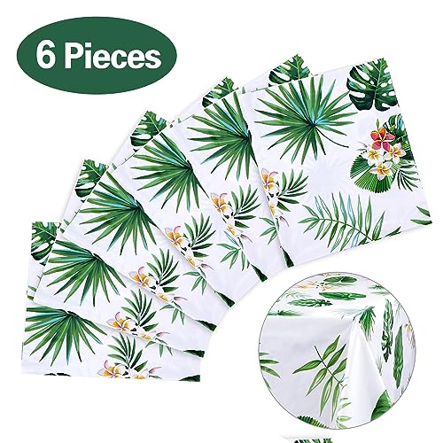 PHOGARY 6 Pack Hawaiian Luau Tablecloths 51x86in Tropical Party Decor