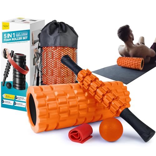 5 in 1 Foam Roller Set for Deep Tissue Muscle Massage & Stretching