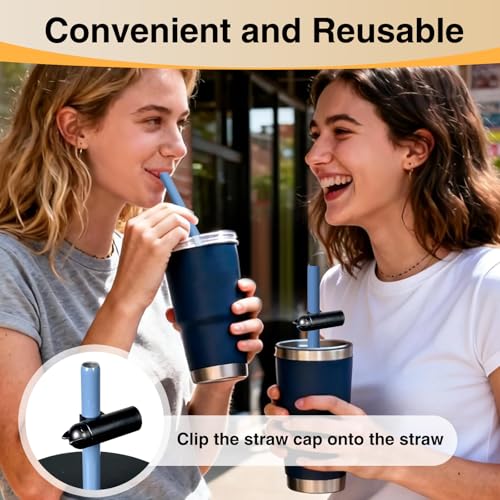 21Pcs 8mm Straw Toppers for Tumblers - Cute Cat Design