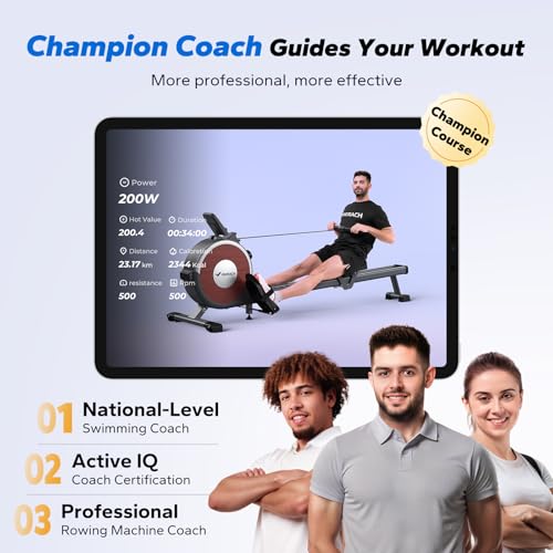 Magnetic Rowing Machine with Dual Slide Rail - 350 lbs Capacity